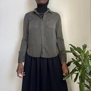 Rock & Republic Grey Utility Button-Down shirt size M